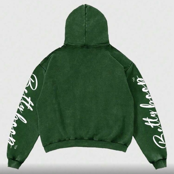 Betty Boop Forest Green Hoodie - Picture 2 of 6
